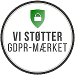 Logo: Vi støtter GDPR-mærket